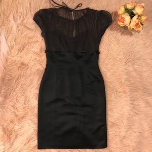 Tahari Black an Beige Polka Dot Sheath Dress